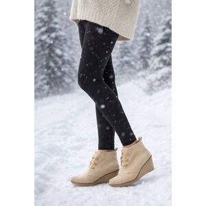 Sperry Womens Tan sz 7M‎ Harlow Wedge Ankle Boot Winter Top Sider Suede Lace Up